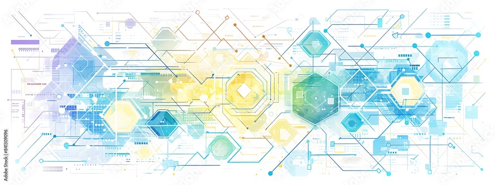 Obraz premium Abstract background with hexagons and digital connections on white background vector illustration