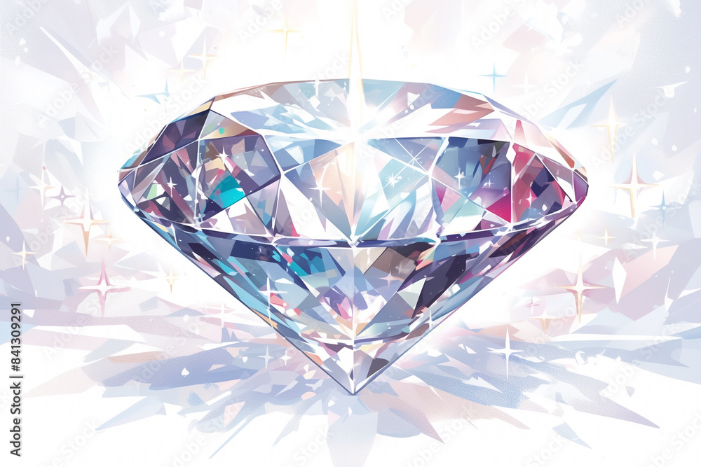 Glittering Diamond Illustration in Elegant - エレガントなきらめくダイヤモンドのイラスト Glittering Diamond Illustration in Elegant - エレガントなきらめくダイヤモンドのイラスト