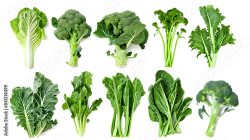Chinese broccoli isolated. Chinese broccoli on the white background.