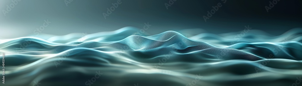 Obraz premium A blue wave with a person in the middle of it