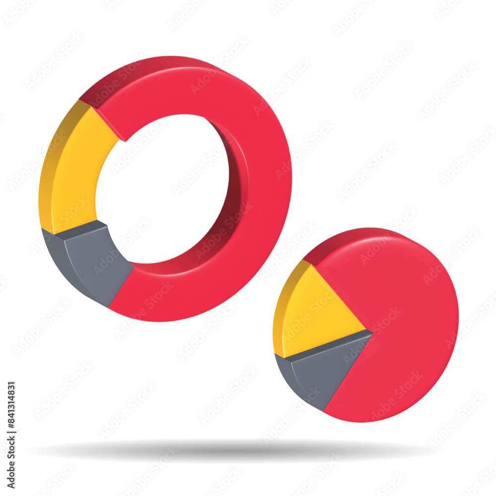 Chart without background, 3d render illustration Chart without background, 3d render illustration