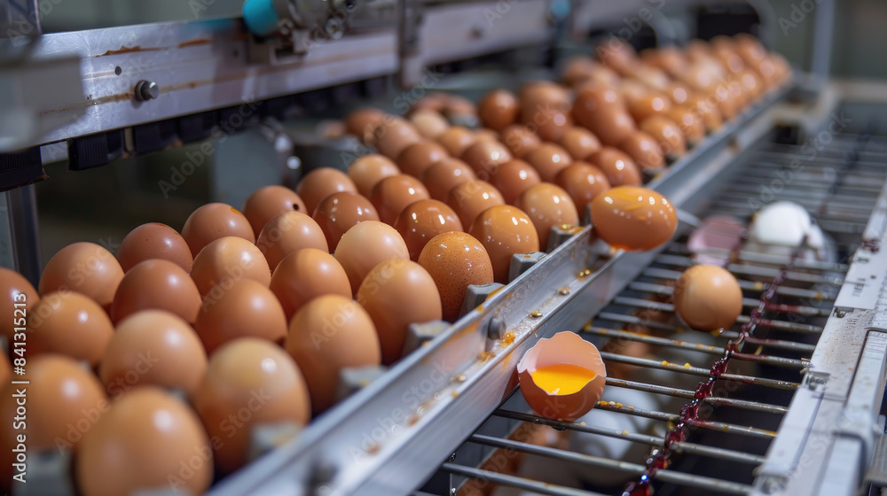 High-Tech Egg Sorting Machine at Contemporary Commercial Egg Production Plant High-Tech Egg Sorting Machine at Contemporary Commercial Egg Production Plant