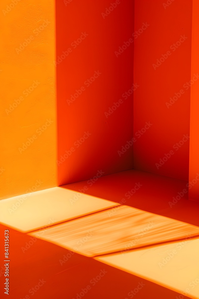 3d orange wall with window shadow in minimal style background for product display 3d orange wall with window shadow in minimal style background for product display
