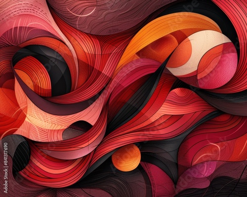 Intricate red and black line patterns creating abstract and artistic designs for visual impact