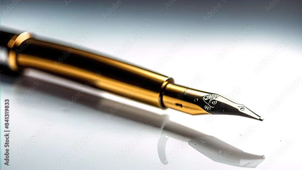 Naklejka premium A luxury fountain pen (ballpoint) designed for smooth writing,