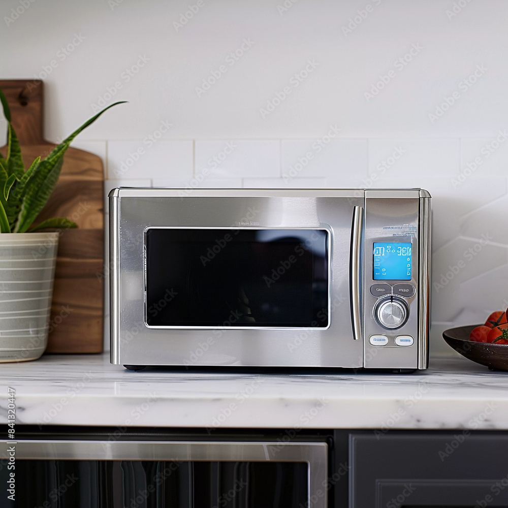 Fototapeta premium Modern Microwave Solution for Space-Constrained Downtown Apartments