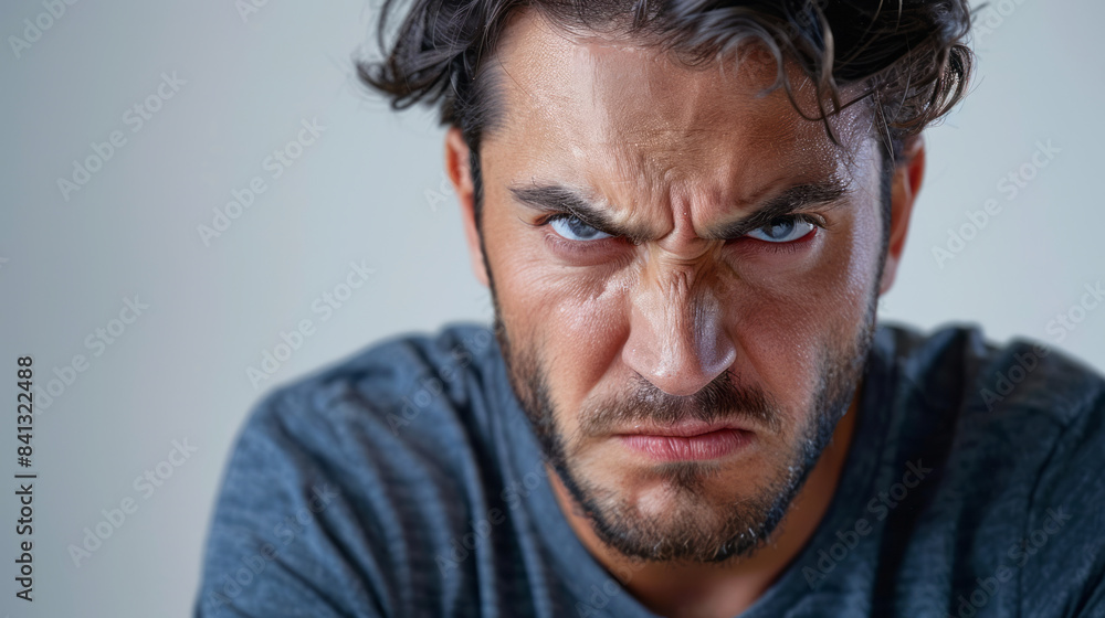 portrait of an angry man on a solid background portrait of an angry man on a solid background
