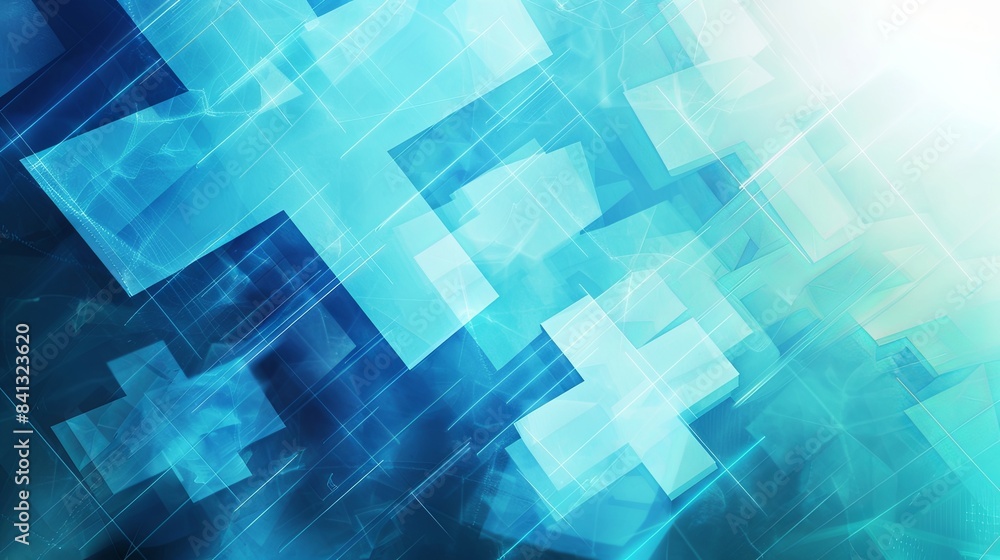 Fototapeta premium Simplified Abstract Blue Medical Crosses