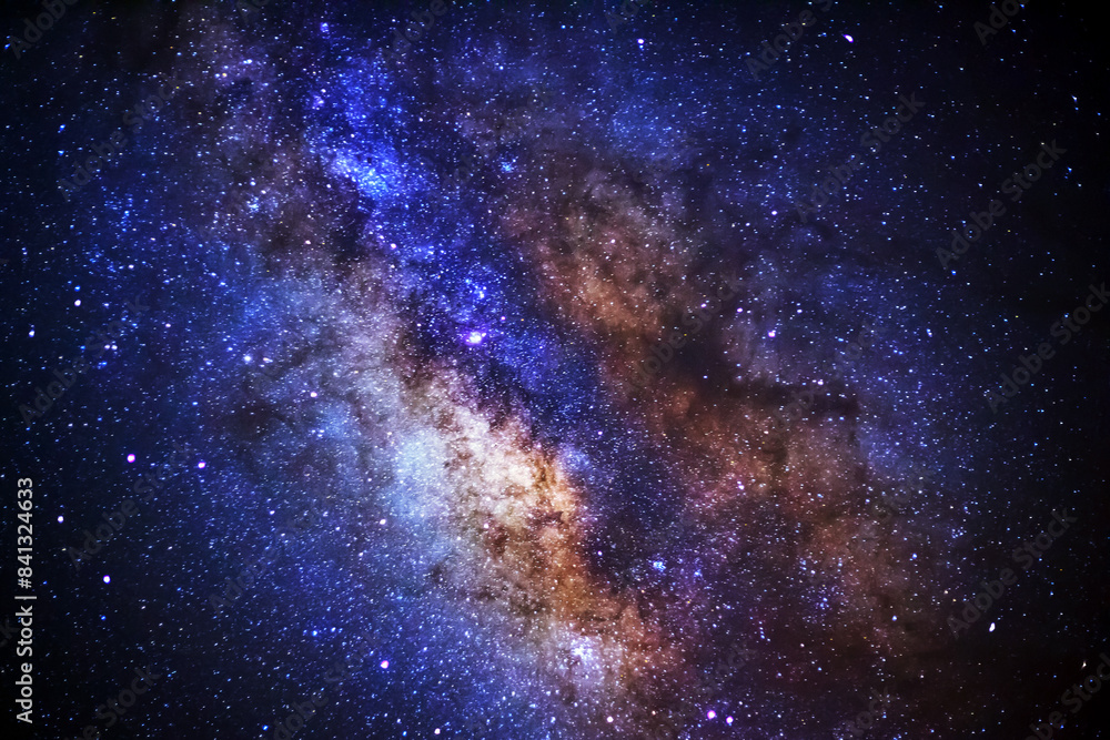 The center of Milky way galaxy with stars and space dust in the universe The center of Milky way galaxy with stars and space dust in the universe