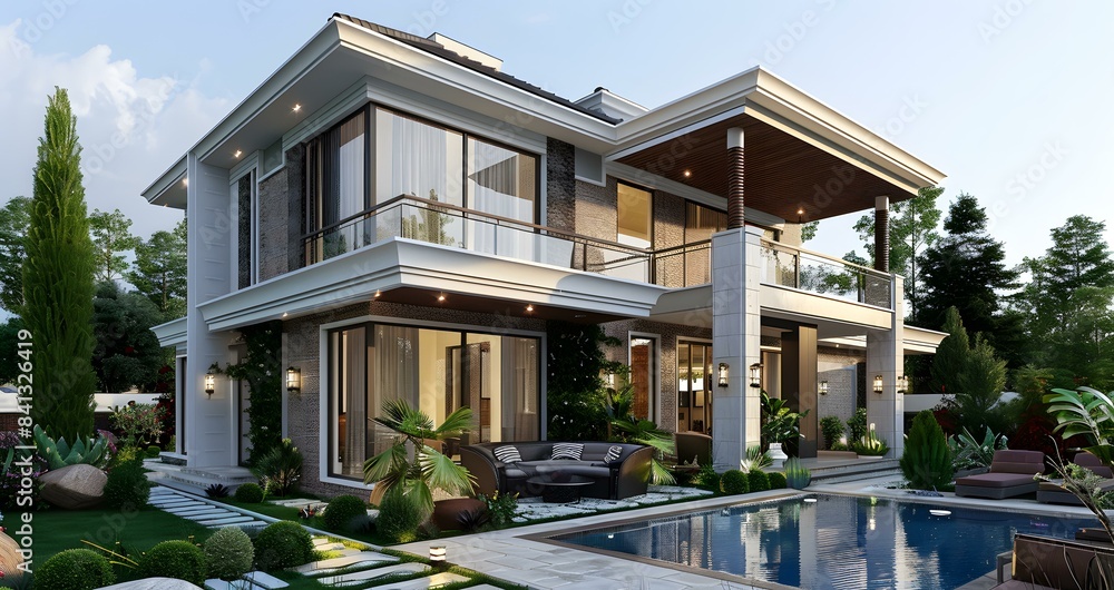 A Modern House with Swimming Pool A Modern House with Swimming Pool
