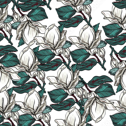 Vector floral pattern. Flowers on a colored background. Abstraction pattern for printing on paper, postcards, baby clothes, bed
