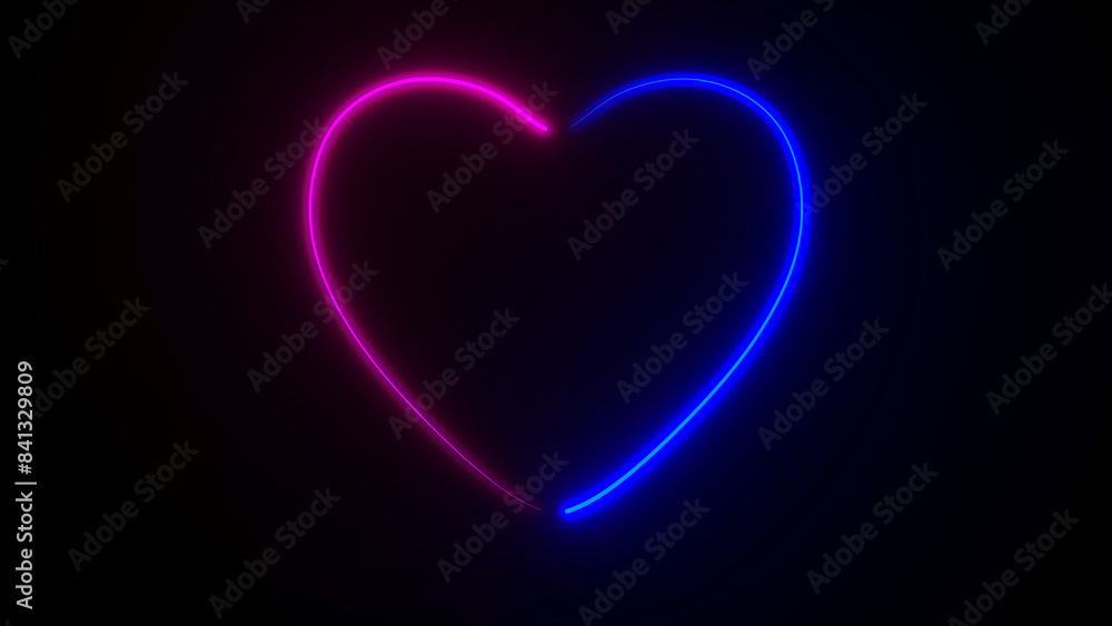 neon heart on dark background. 3D illustration neon heart on dark background. 3D illustration
