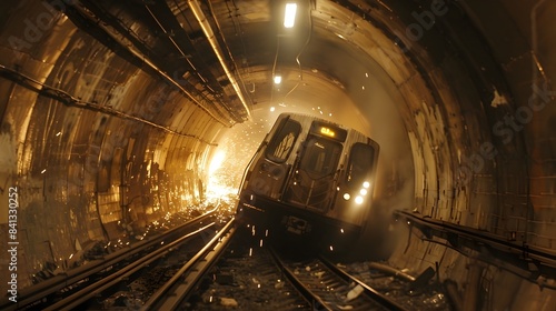 Subway Train Crashing Throu...
