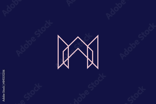 letter M minimal lineart logo, letter MC luxury corporate logo, letter W home icon logo, letter WC 3d lineart logo, logomark template