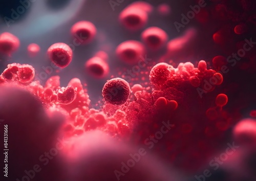 Abstract microscopic bacteria and viruses for microbiology, medicine and science concept background