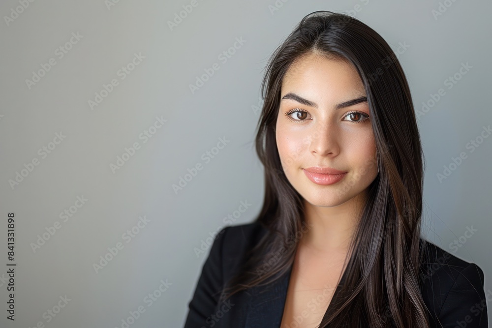 portrait of a young business woman against a neutral background portrait of a young business woman against a neutral background