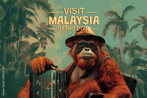 Visit Malaysia postcard template, Orang Utan