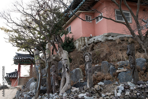 The exterior of the Buddhist temple