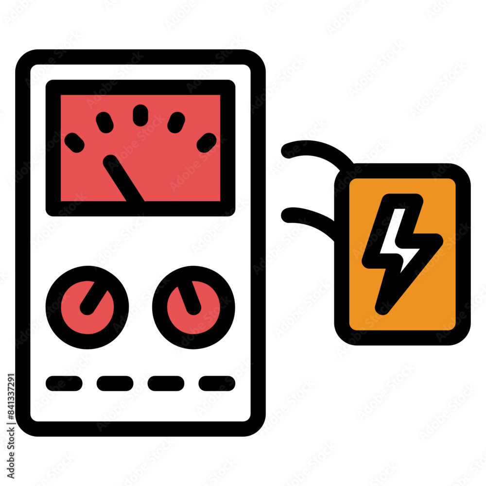 Voltmeter flat icon symbol sign from modern industry collection in flat syle full colour for mobile concept and web apps design. Business and machine related vector line icon. Voltmeter flat icon symbol sign from modern industry collection in flat syle full colour for mobile concept and web apps design. Business and machine related vector line icon.
