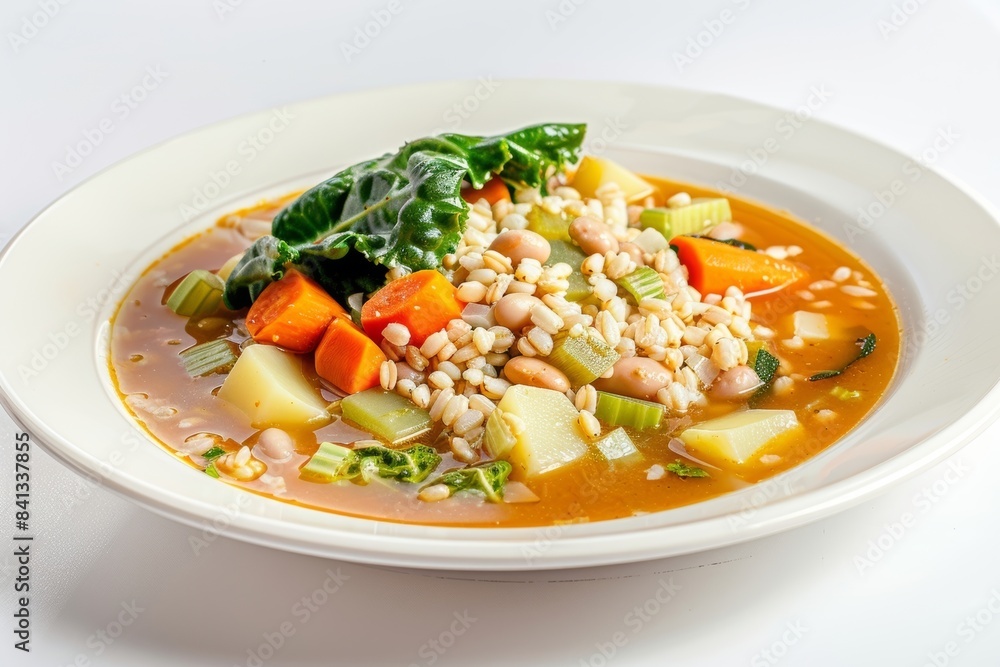 Hearty Vegetable Barley Chowder with Red Kidney Beans and Pesto Hearty Vegetable Barley Chowder with Red Kidney Beans and Pesto