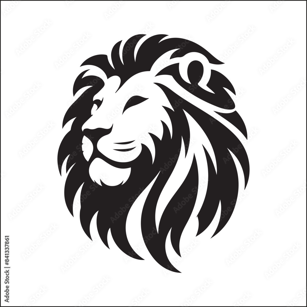 Fototapeta premium Collection Of Four Engravings With Lion Head 