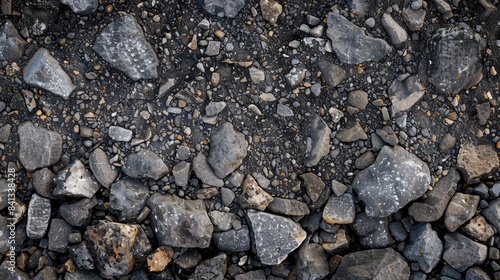 Wallpaper Mural The soil lies beneath asphalt containing gray and brown stones Torontodigital.ca