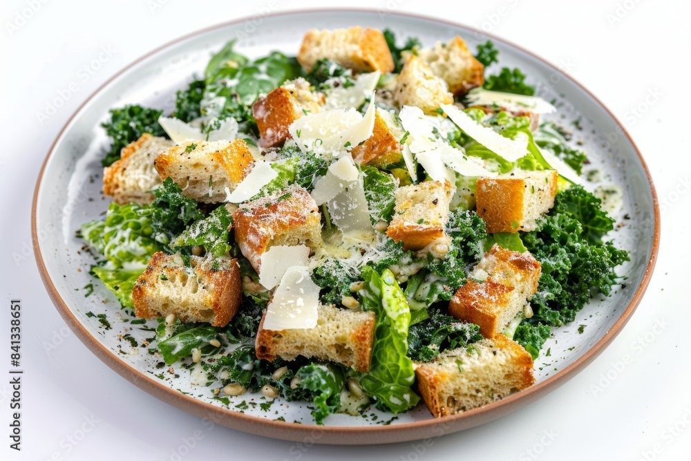 Elegant Barley Caesar Salad with Shaved Parmesan and Creamy Dressing Elegant Barley Caesar Salad with Shaved Parmesan and Creamy Dressing