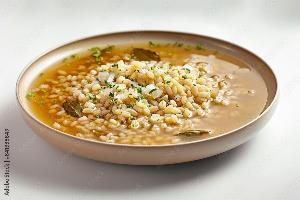 Flavorsome barley and herb-infused soup Flavorsome barley and herb-infused soup