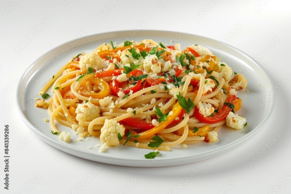 Savory Whole Grain Linguine with Roasted Peppers, Parmesan, and Cauliflower Savory Whole Grain Linguine with Roasted Peppers, Parmesan, and Cauliflower
