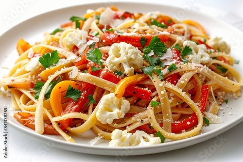 Barilla Whole Grain Linguine with Roasted Peppers and Parmesan Cheese photo