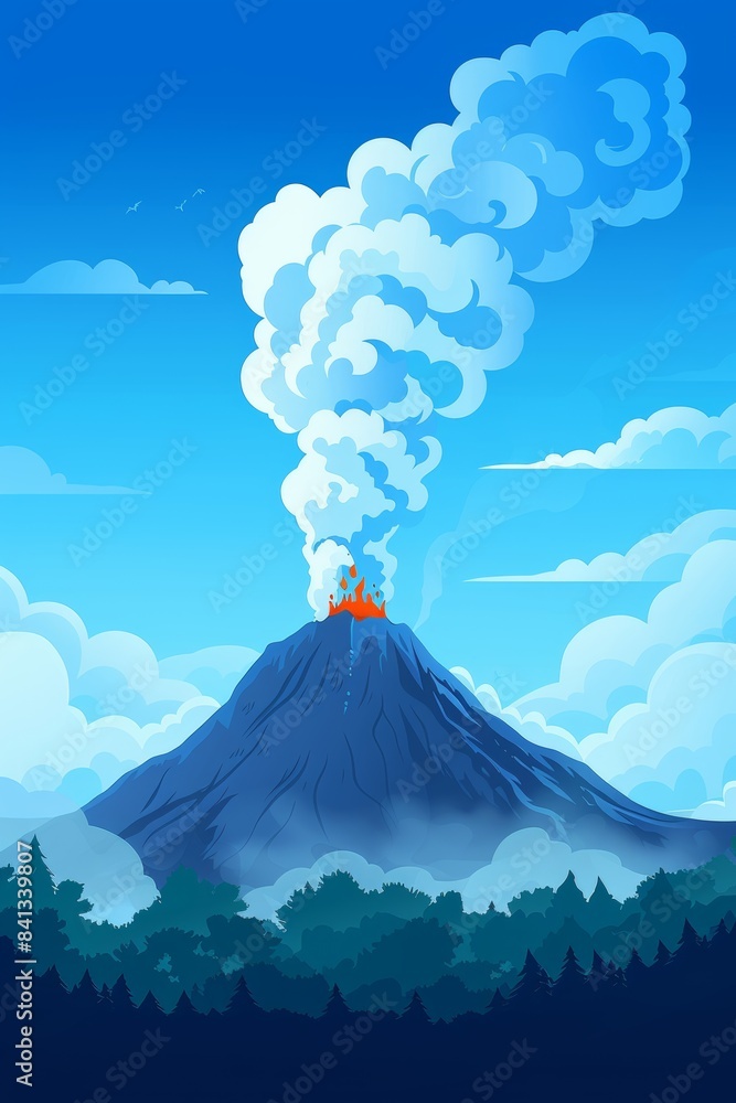 Obraz premium Icelandic mountain range with geothermal pools and steamy geysers creating a picturesque scene