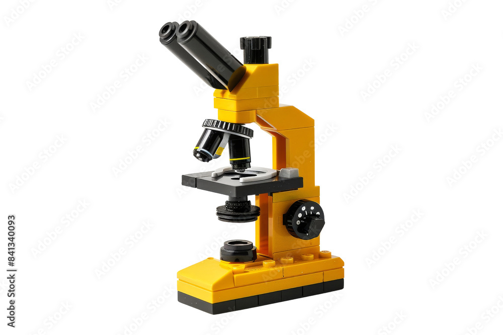 Yellow Toy Microscope isolated on white background Yellow Toy Microscope isolated on white background