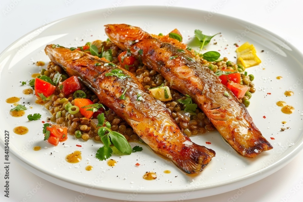 Culinary Mastery: Barbeque Smoked Trout Fillets with Lentil Salad and Lemon Confit Culinary Mastery: Barbeque Smoked Trout Fillets with Lentil Salad and Lemon Confit