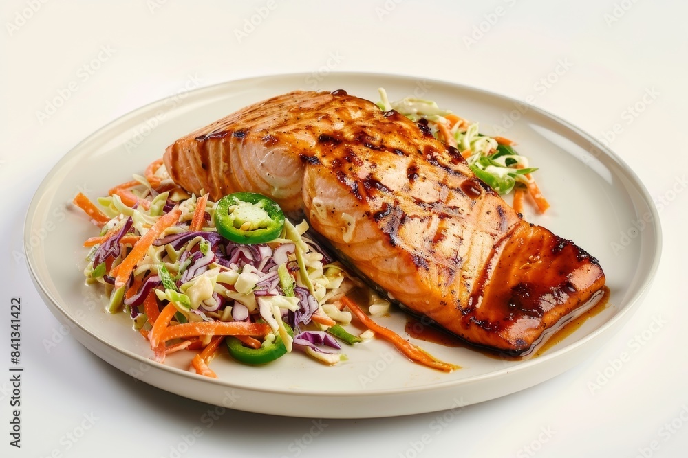Gourmet Grilled Salmon with Spicy Chipotle Slaw: A Palate Pleaser