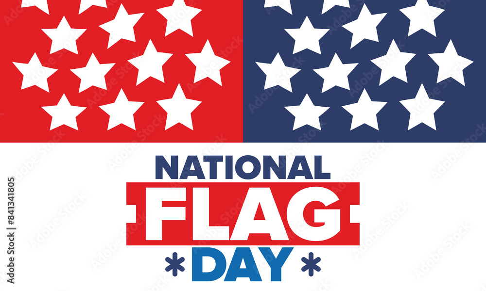 National Flag Day in United States. American flag day. Holiday celebrated annual June 14 in USA. Patriotic style design. Poster, greeting card, banner and background. Vector illustration National Flag Day in United States. American flag day. Holiday celebrated annual June 14 in USA. Patriotic style design. Poster, greeting card, banner and background. Vector illustration