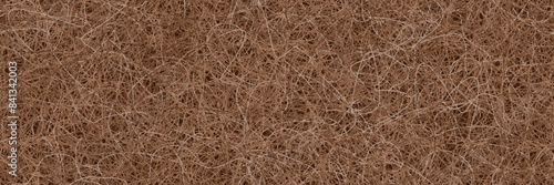Seamless texture of dried brown matted grass. Pressed coconut fiber briquettes for mattresses. Vector bg with endless pattern of tangled coire
