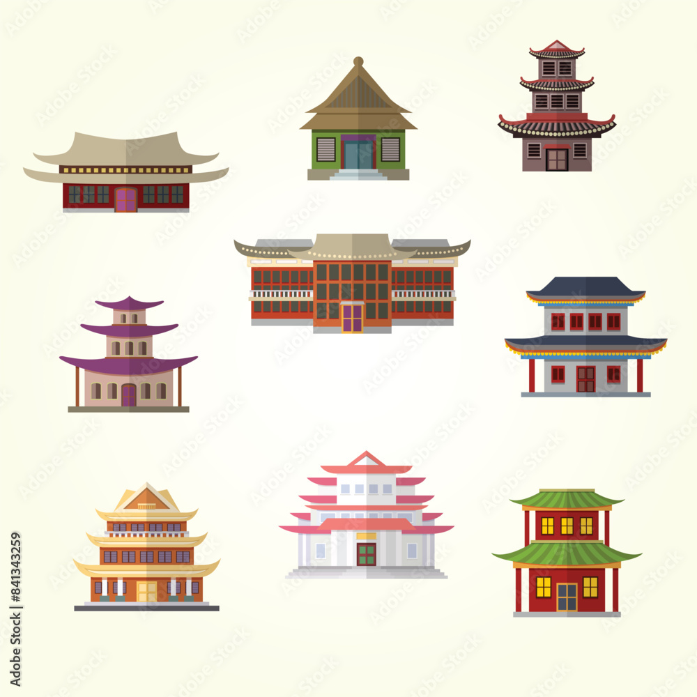 Coloured buildings collection Coloured buildings collection