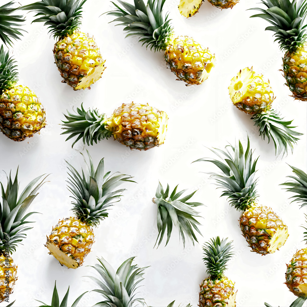 Tropische Ananas vor neutralem Weiß Tropische Ananas vor neutralem Weiß