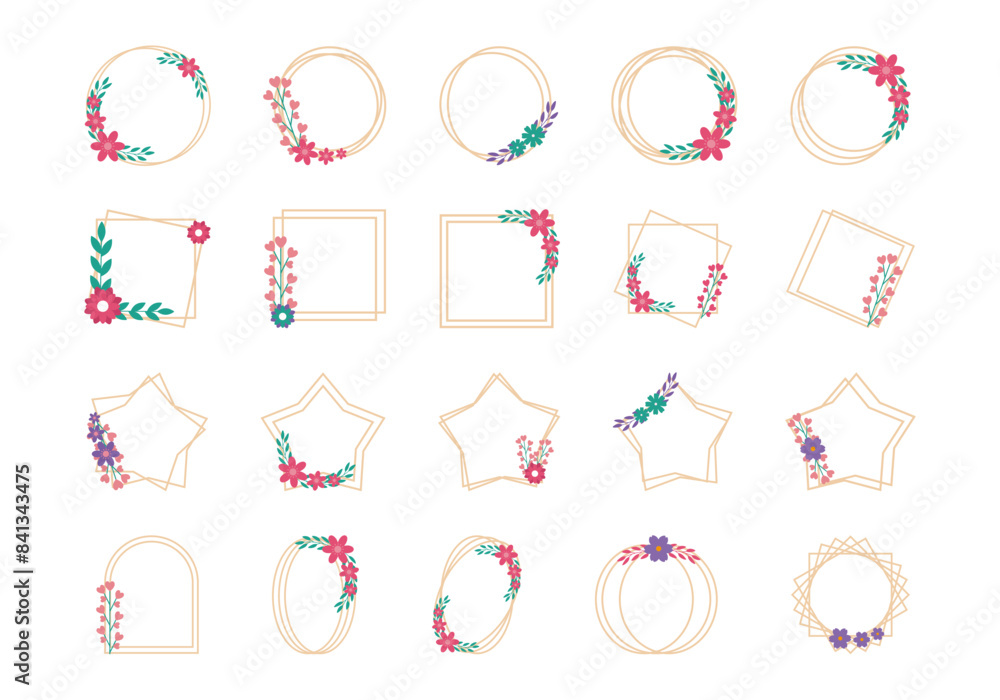 Elegant Frame Flower Element Set Elegant Frame Flower Element Set
