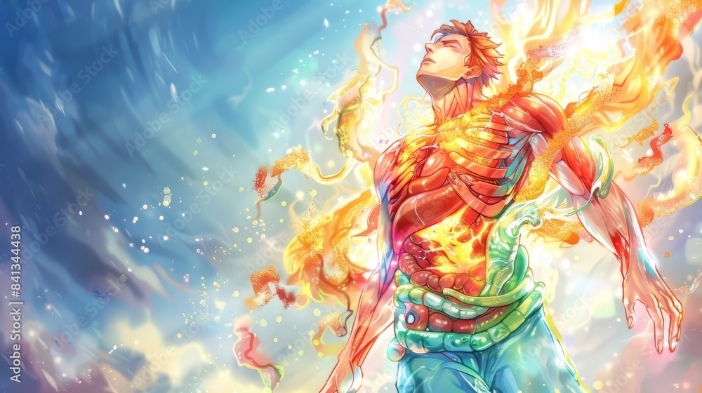 Fototapeta premium Inflammatory Bowel Disease IBD. A broad term that describes conditions characterized by chronic inflammation of the gastrointestinal tract.