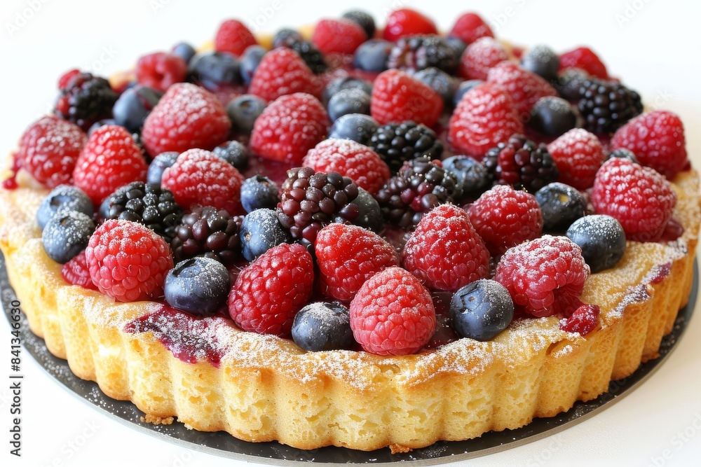 Mixed berry tart with raspberries, blueberries, and blackberries, vibrant and fresh, perfect for dessert lovers, colorful and delectable sweet treat Mixed berry tart with raspberries, blueberries, and blackberries, vibrant and fresh, perfect for dessert lovers, colorful and delectable sweet treat