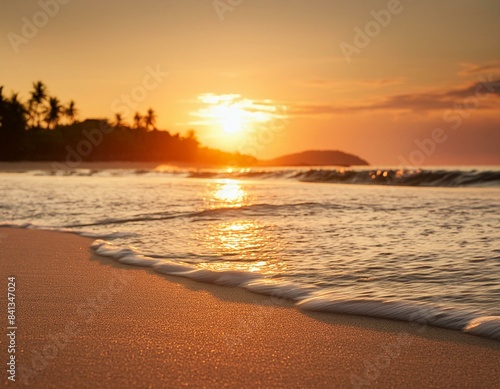Close up of a sunset beach background wallpaper