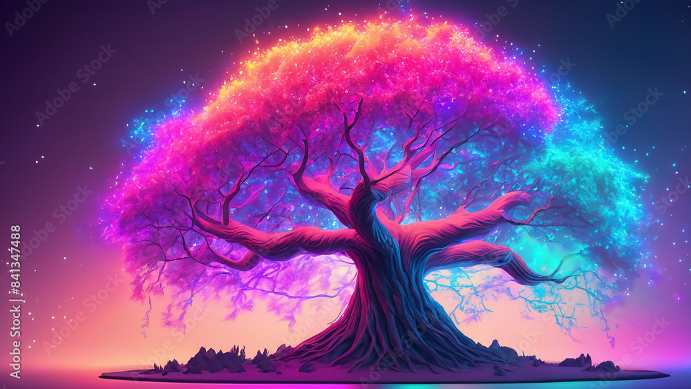 Obraz premium Abstract fantasy tree background beautiful special wallpaper hd best quality realistic colorful image