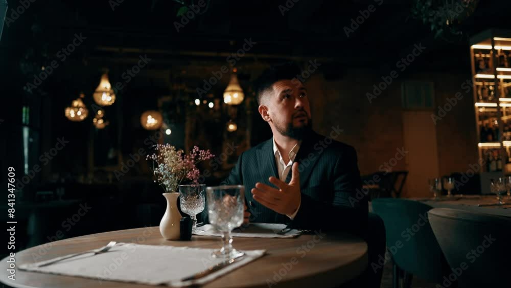 A couple in love is having dinner at a restaurant and is not satisfied with the quality of service. Restaurant service concept 4k A couple in love is having dinner at a restaurant and is not satisfied with the quality of service. Restaurant service concept 4k