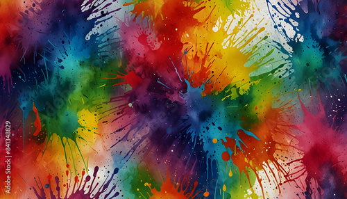 Background with colorful watercolor rainbow splash spray-paint style, color field Texture. Generative Ai © MDNAJIMODDIN