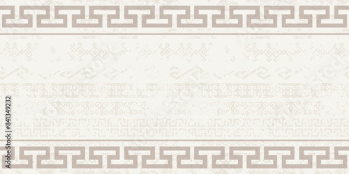 Ethnic background on the theme of Mongolian national ornament, frame, seamless pattern, vector design	