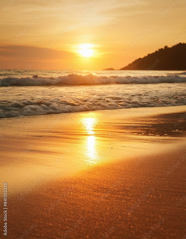 sunset at the beach.Close up of a sunset in the beach background wallpaper