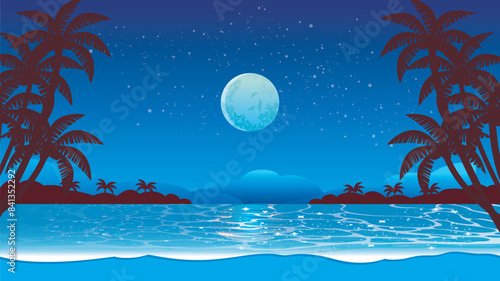 南国のビーチの夜