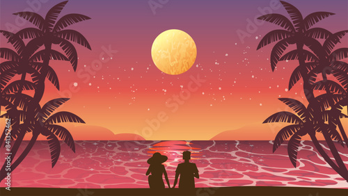 南国の夕焼け