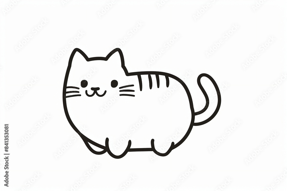 colouring book page, a simple line art drawing of an outline of cat, white background, cute and adorable, cute cartoon style, simple lines, simple shapes, flat design, minimalism, simple, no color, si colouring book page, a simple line art drawing of an outline of cat, white background, cute and adorable, cute cartoon style, simple lines, simple shapes, flat design, minimalism, simple, no color, si